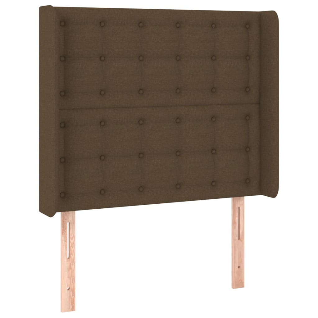 barna szövet rugós és LED-es ágy matraccal 80 x 200 cm