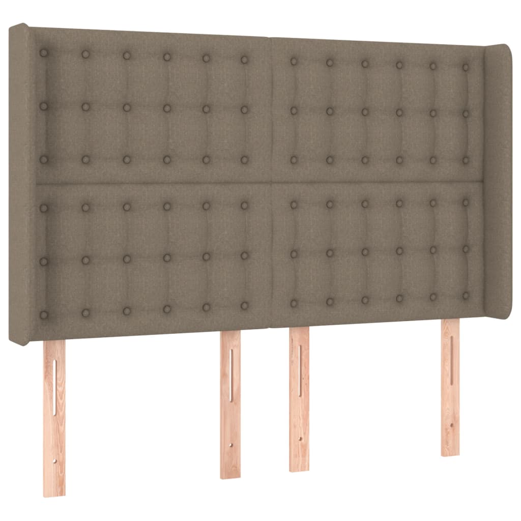 tópszínű szövet rugós és LED-es ágy matraccal 140x200 cm