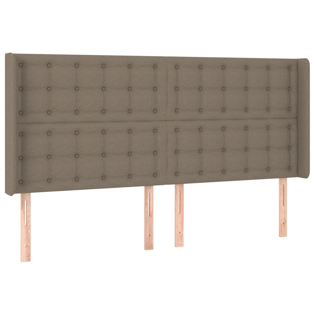 tópszínű szövet rugós és LED-es ágy matraccal 160x200 cm