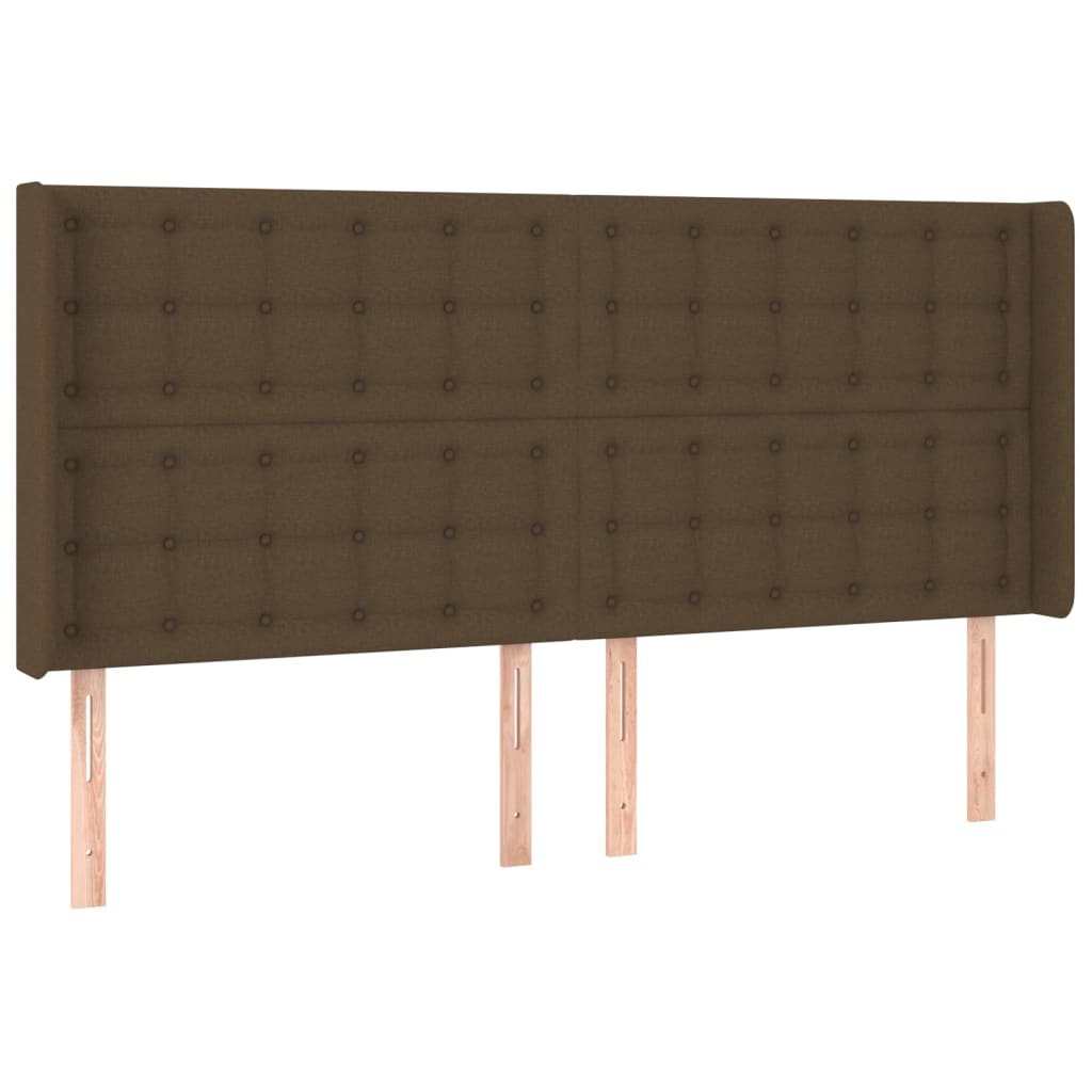 barna szövet rugós és LED-es ágy matraccal 180 x 200 cm