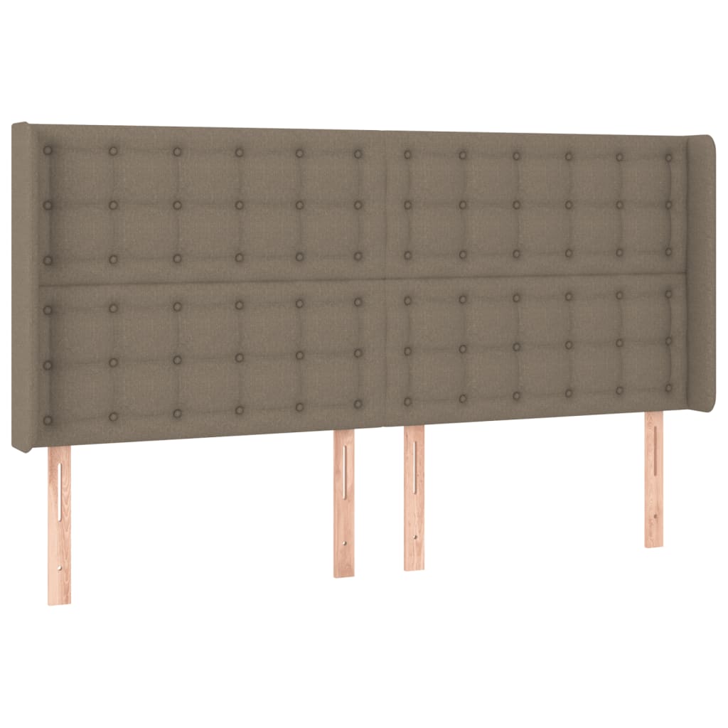 tópszínű szövet rugós és LED-es ágy matraccal 180 x 200 cm