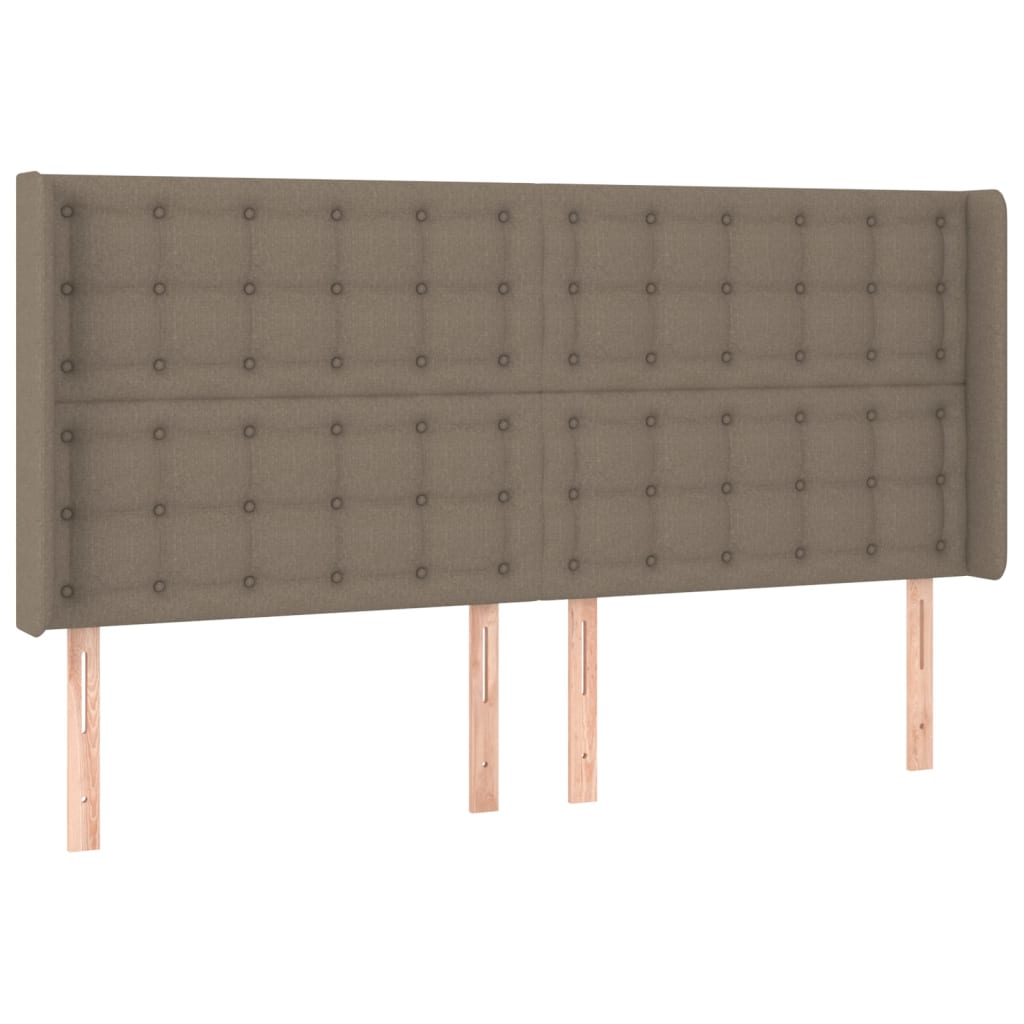 tópszínű szövet rugós és LED-es ágy matraccal 200 x 200 cm