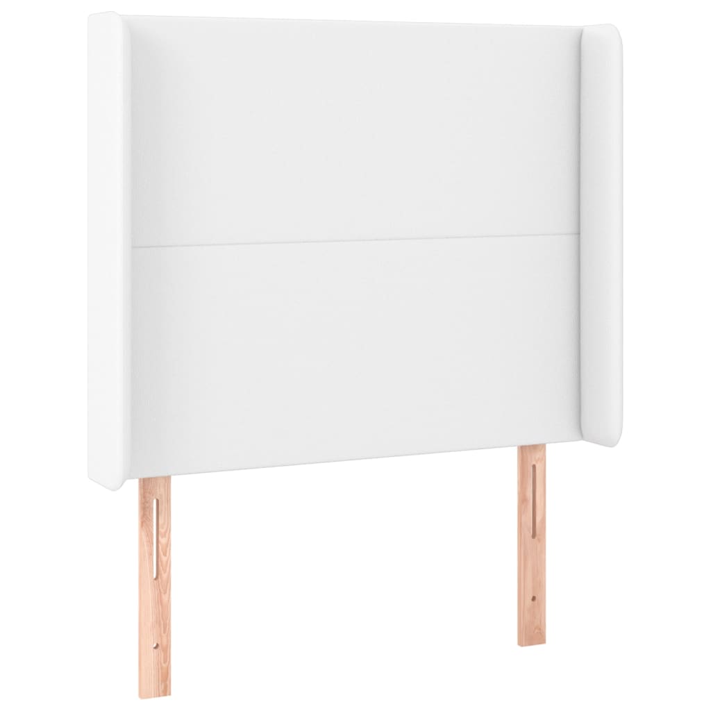 fehér műbőr rugós ágy matraccal és LED-del 80 x 200 cm