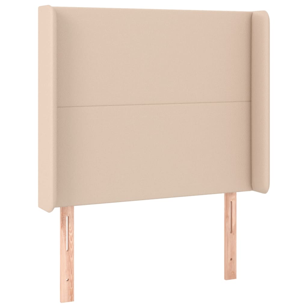cappuccino színű műbőr rugós ágy matraccal és LED-del 100x200cm
