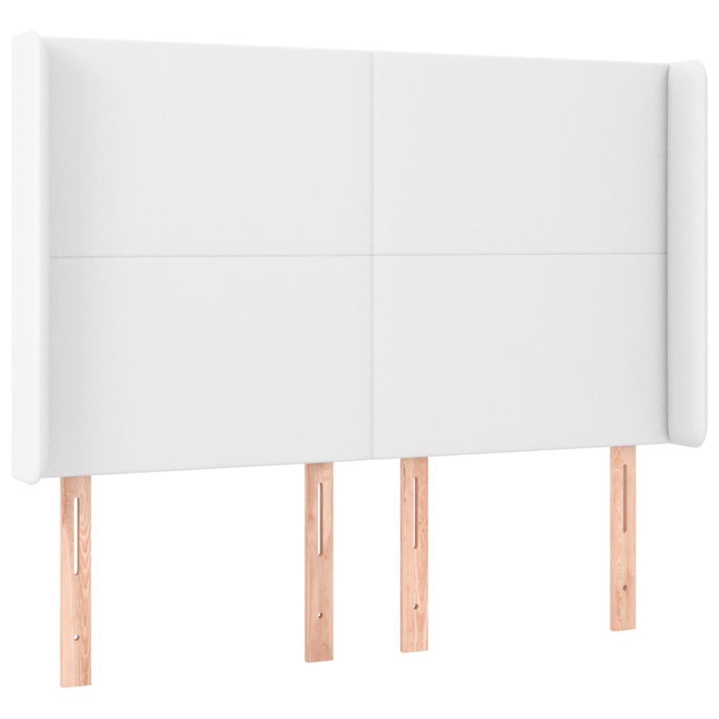 fehér műbőr rugós ágy matraccal és LED-del 140x190 cm