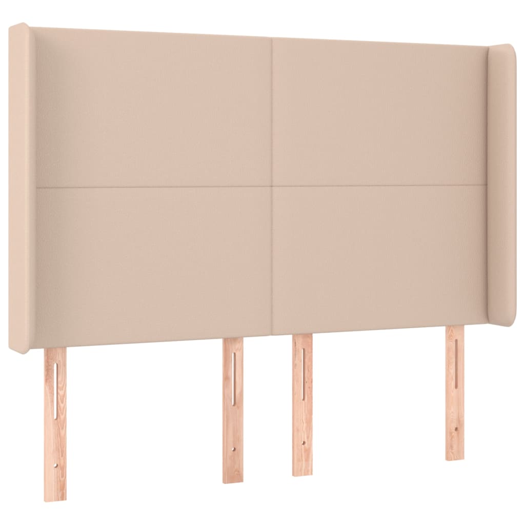cappuccino színű műbőr rugós ágy matraccal és LED-del 140x190cm