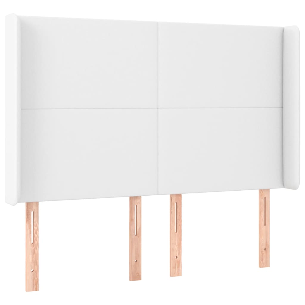 fehér műbőr rugós ágy matraccal és LED-del 140x200 cm
