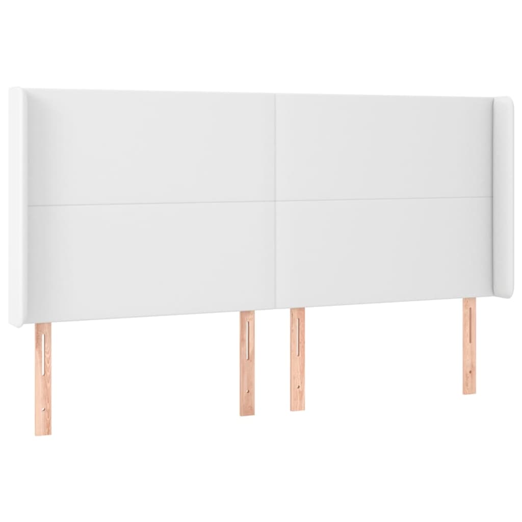 fehér műbőr rugós ágy matraccal és LED-del 160x200 cm