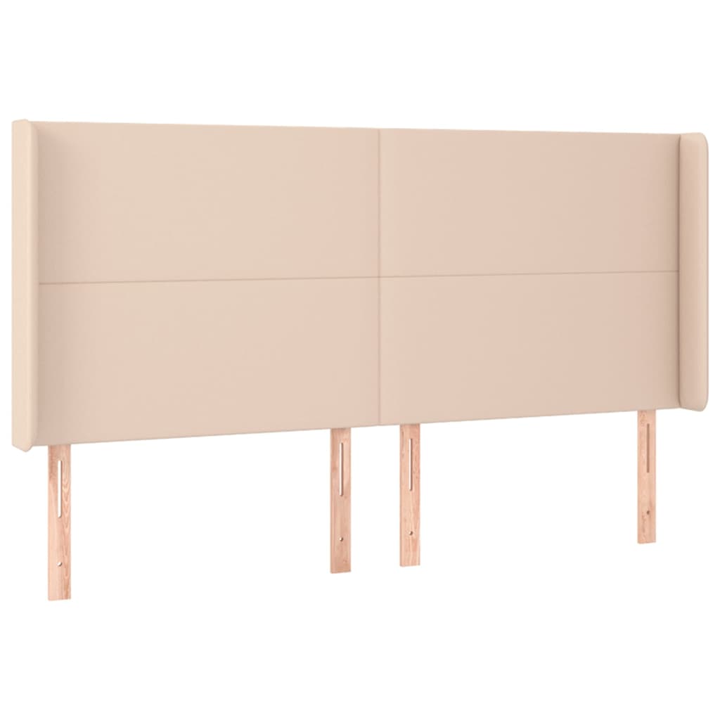 cappuccino színű műbőr rugós ágy matraccal és LED-del 200x200cm