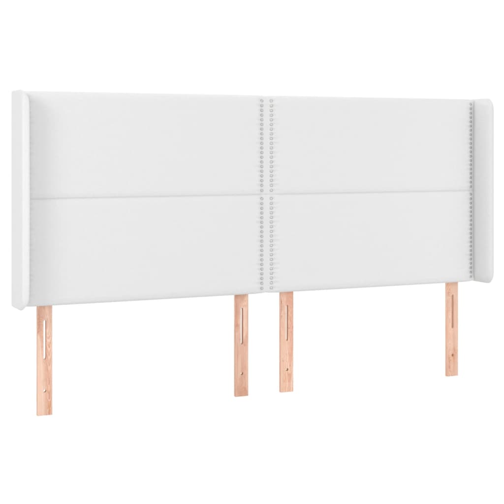 fehér műbőr rugós ágy matraccal és LED-del 200x200 cm