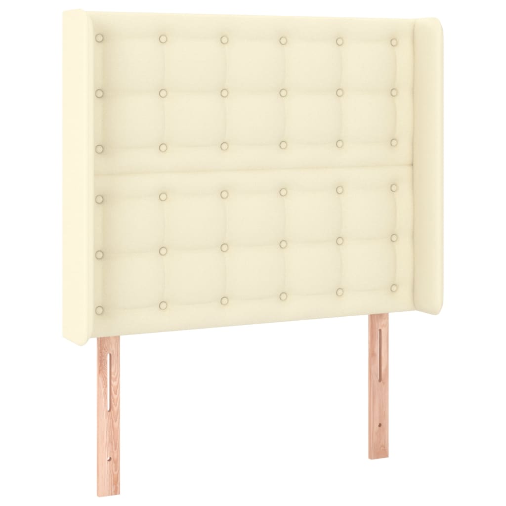 krémszínű műbőr rugós ágy matraccal és LED-del 90x200 cm