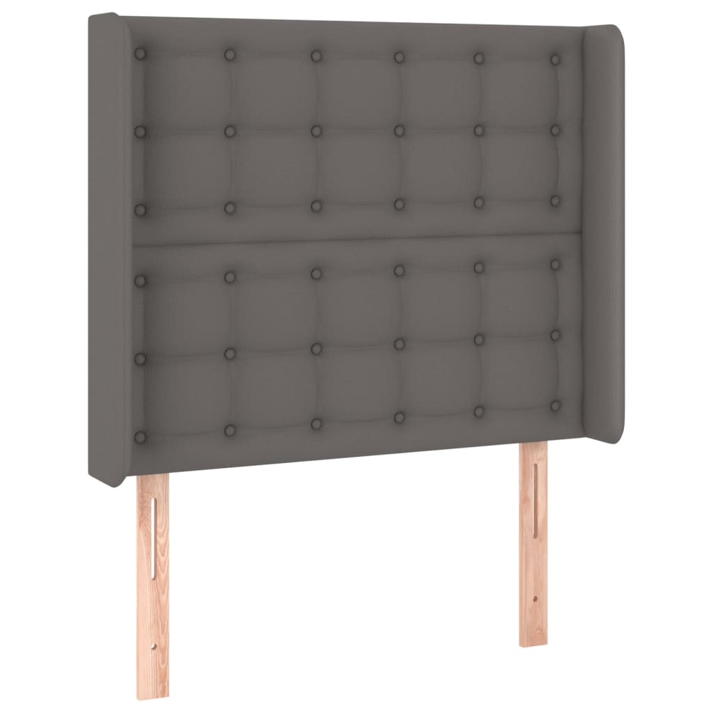 szürke műbőr rugós ágy matraccal és LED-del 100x200 cm