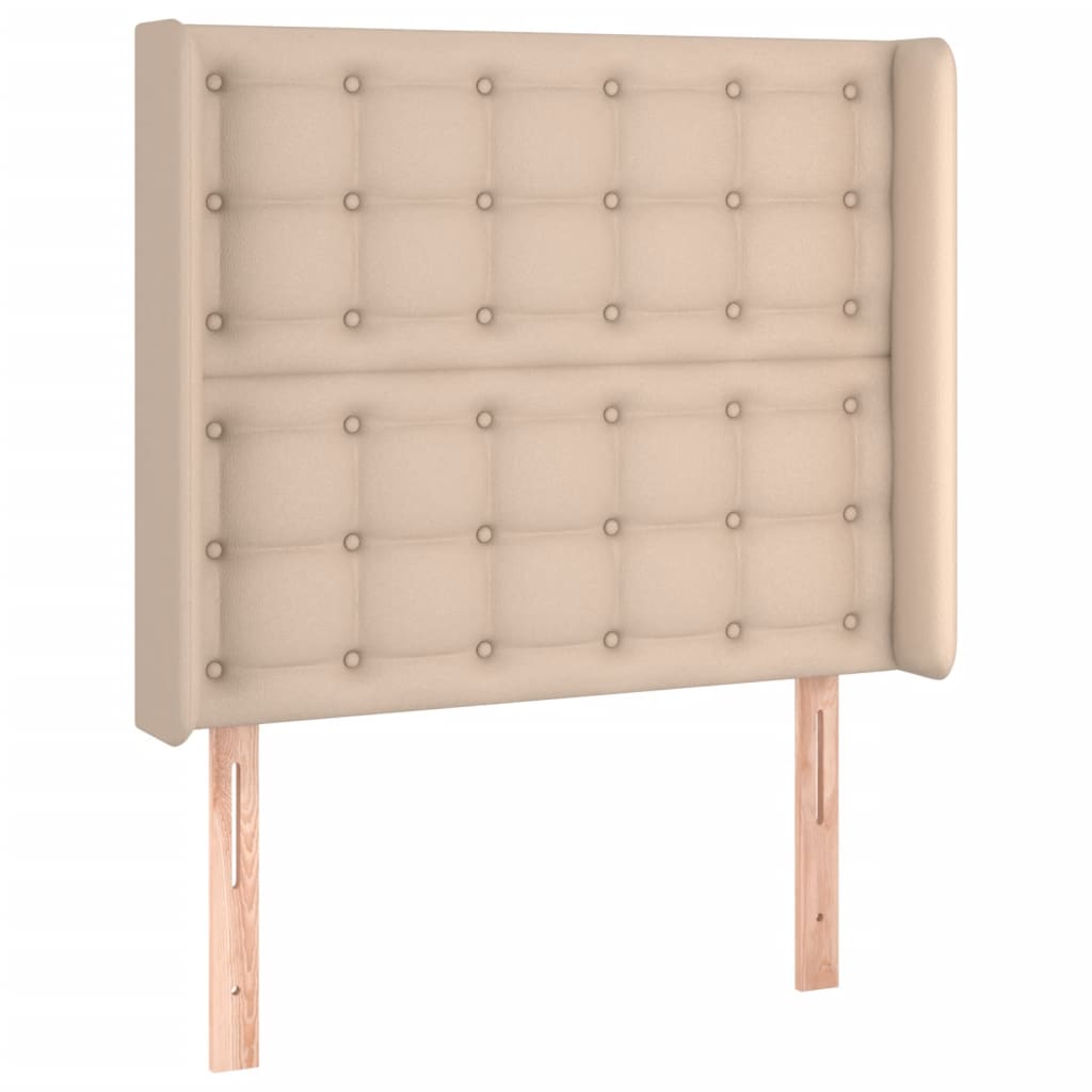 cappuccino színű műbőr rugós ágy matraccal és LED-del 100x200cm