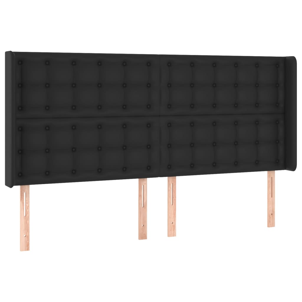 fehér műbőr rugós ágy matraccal és LED-del 180x200 cm