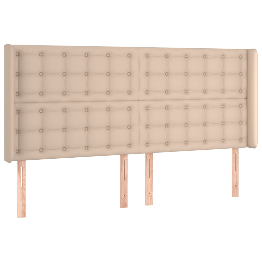 cappuccino színű műbőr rugós ágy matraccal és LED-del 180x200cm