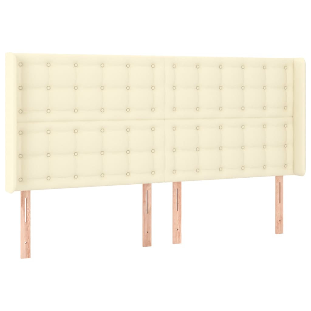 krémszínű műbőr rugós ágy matraccal és LED-del 200x200 cm