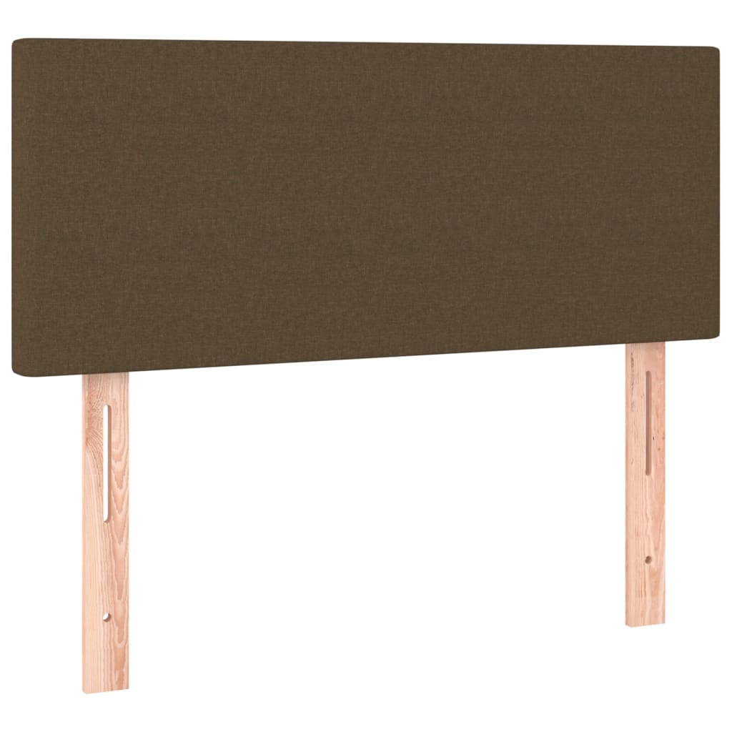 barna szövet rugós és LED-es ágy matraccal 90x200 cm