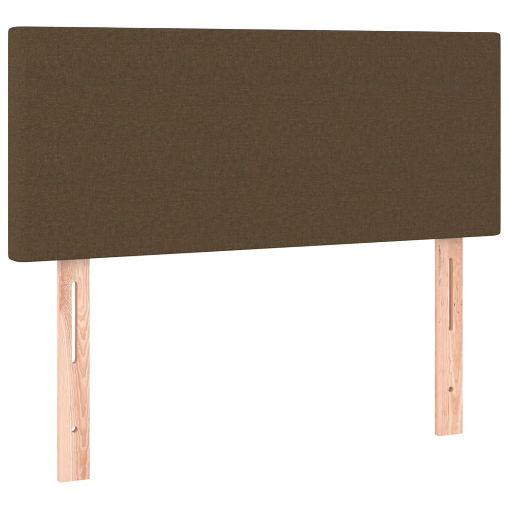 barna szövet rugós és LED-es ágy matraccal 100x200 cm