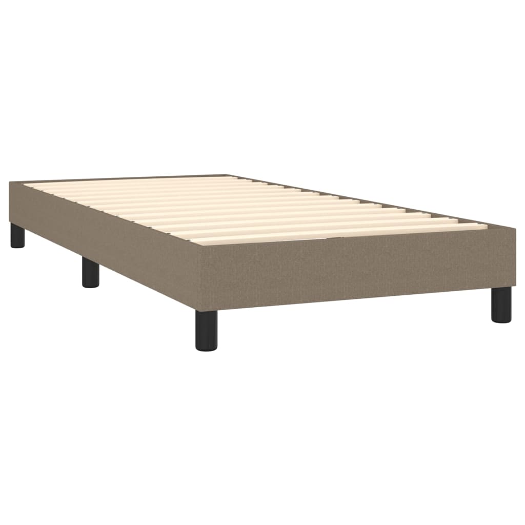 tópszínű szövet rugós és LED-es ágy matraccal 100x200 cm
