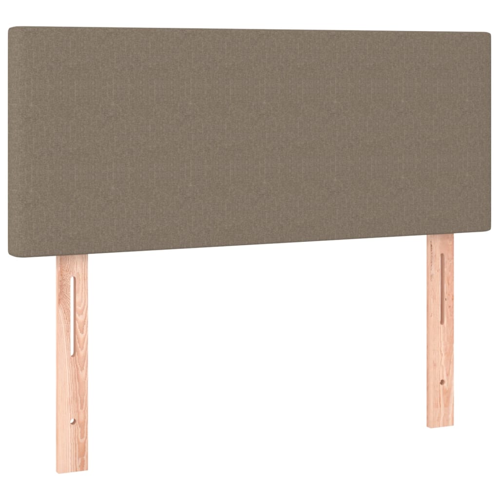 tópszínű szövet rugós és LED-es ágy matraccal 100x200 cm