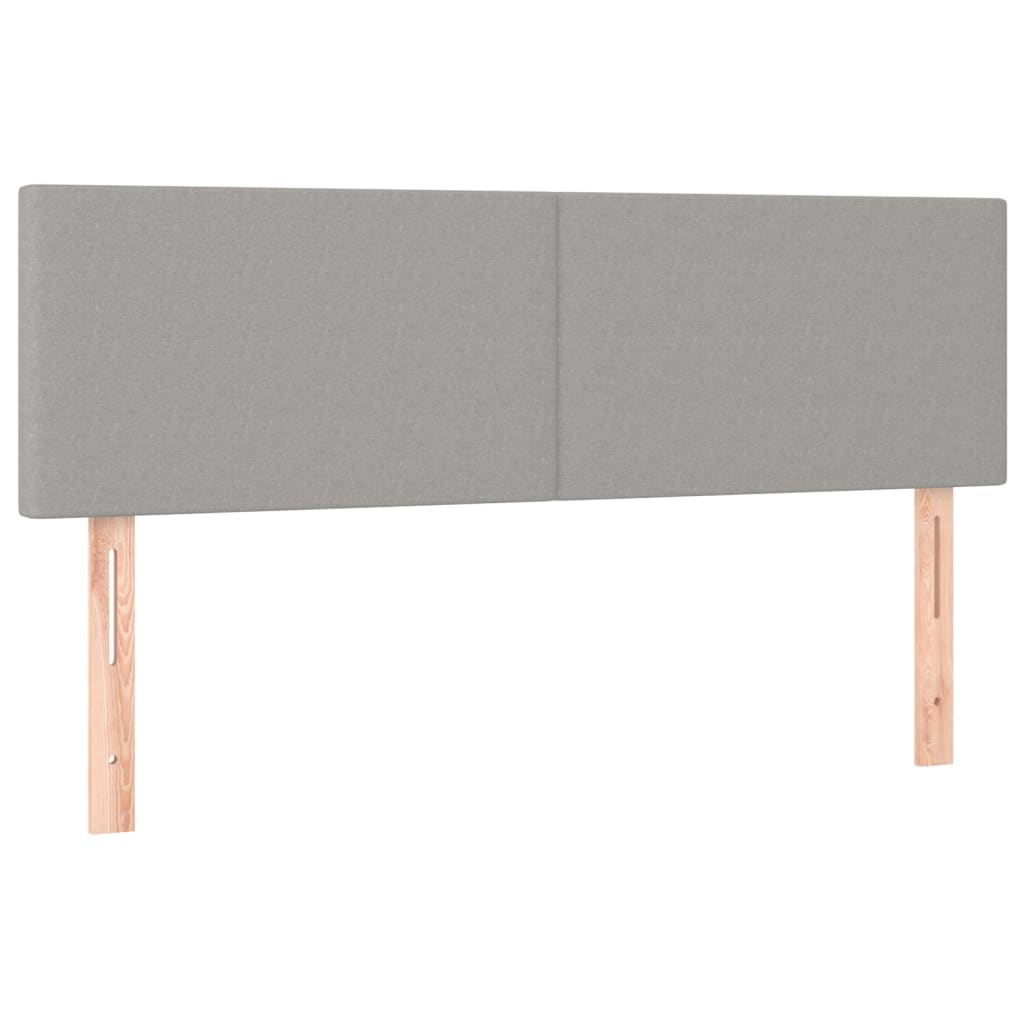 világosszürke szövet rugós és LED-es ágy matraccal 140x190 cm