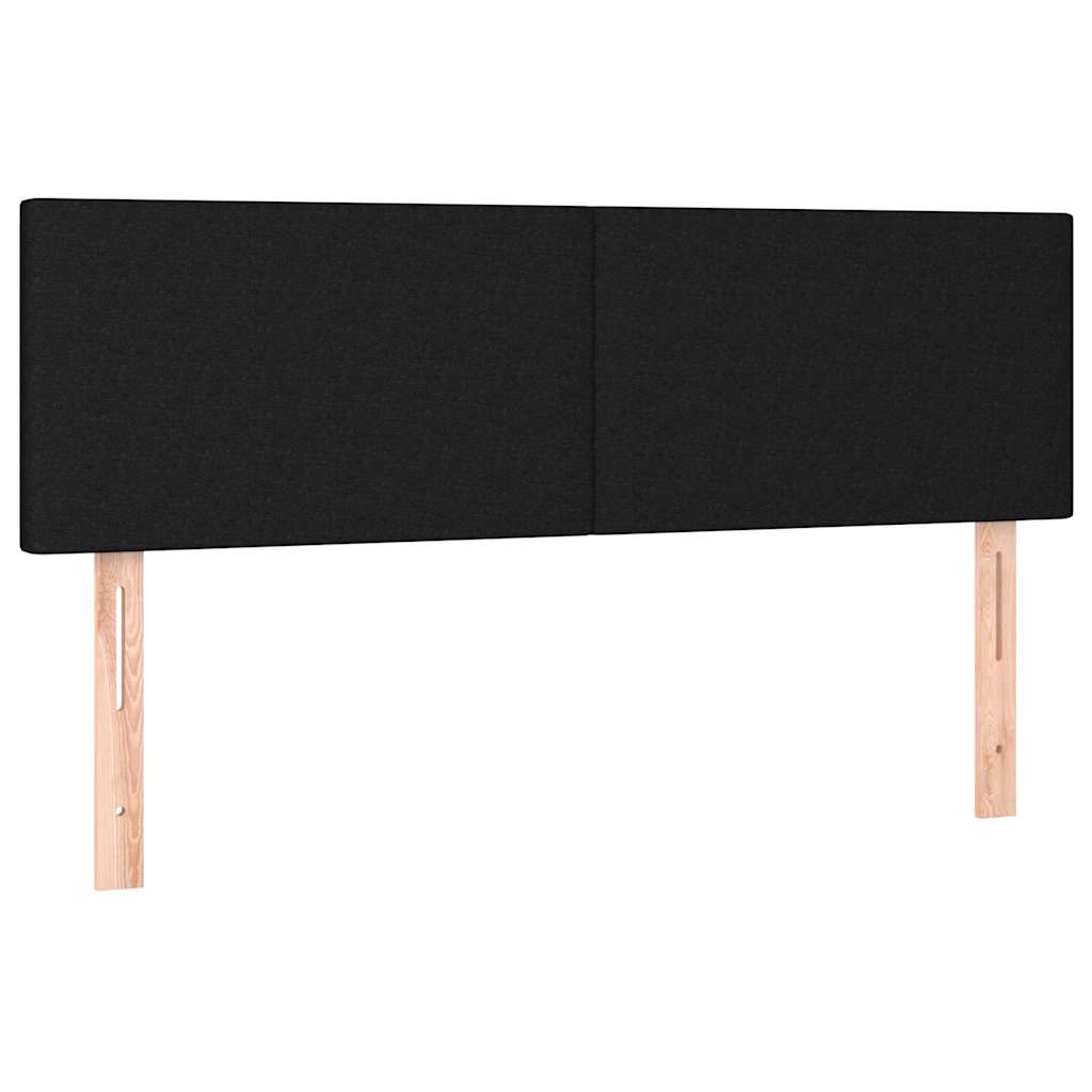 fekete szövet rugós és LED-es ágy matraccal 140x200 cm