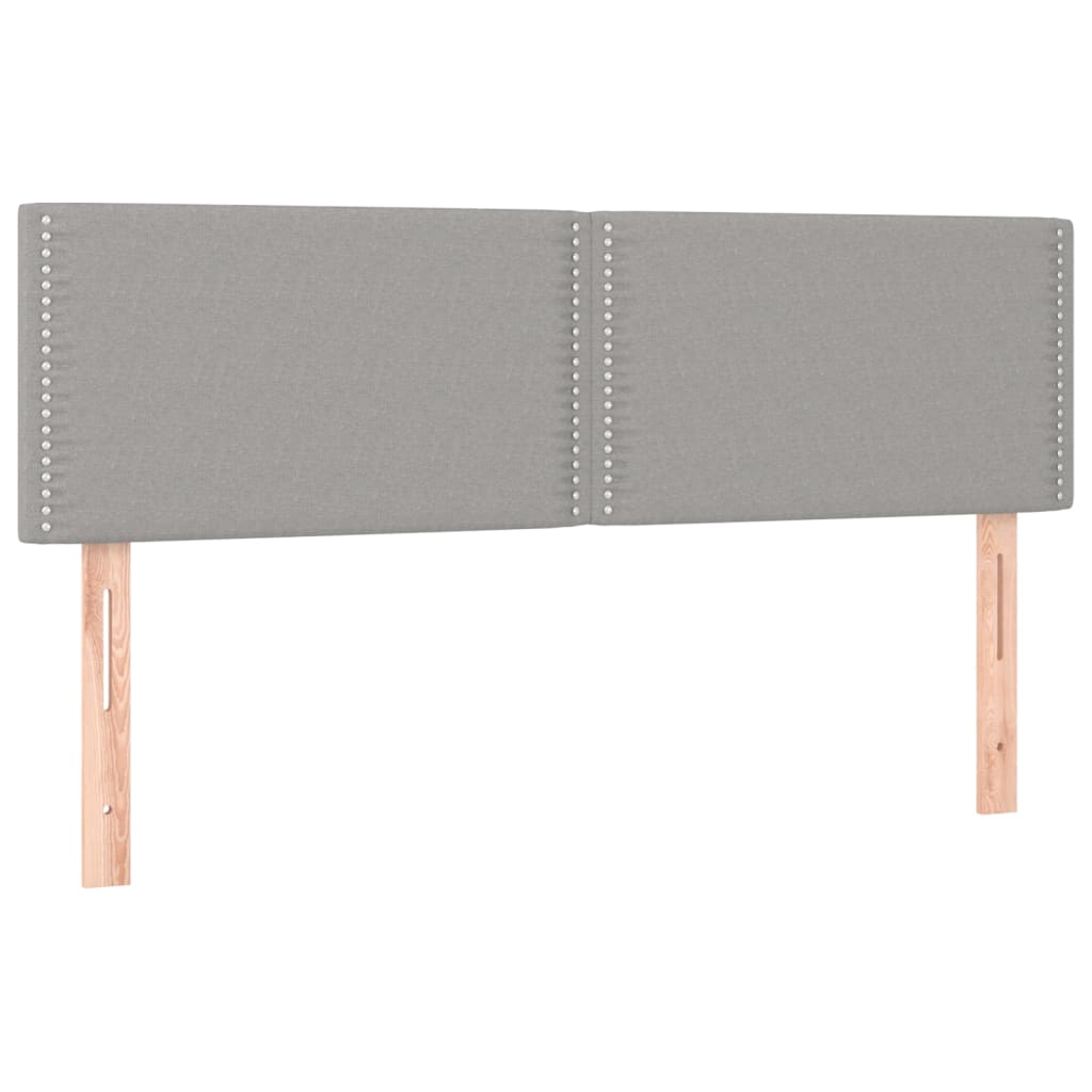 világosszürke szövet rugós és LED-es ágy matraccal 140x200 cm