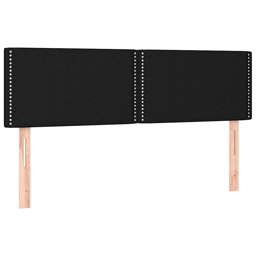 fekete szövet rugós és LED-es ágy matraccal 140x200 cm