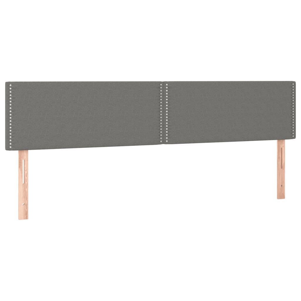 sötétszürke szövet rugós és LED-es ágy matraccal 180 x 200 cm