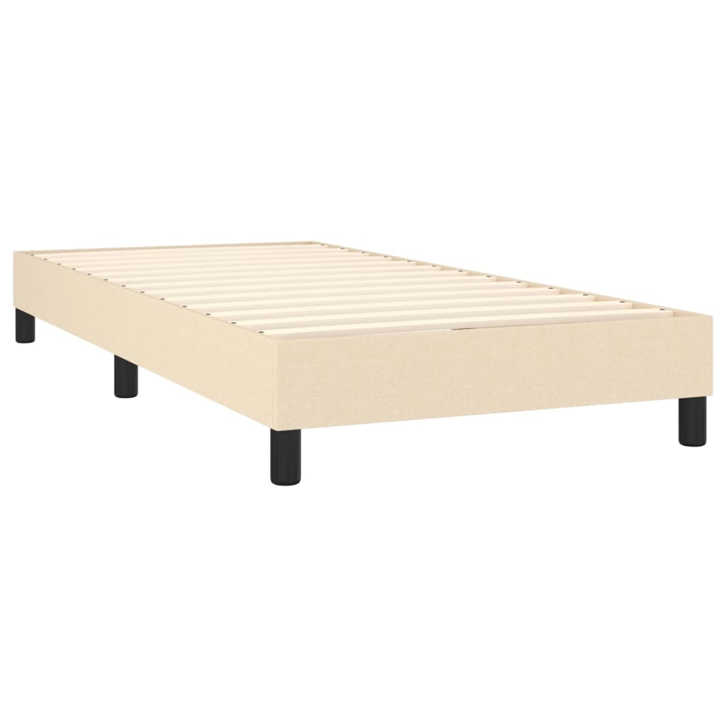 krémszínű szövet rugós és LED-es ágy matraccal 100x200 cm