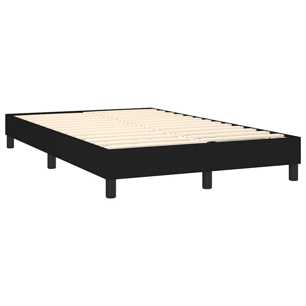 fekete szövet rugós és LED-es ágy matraccal 120 x 200 cm