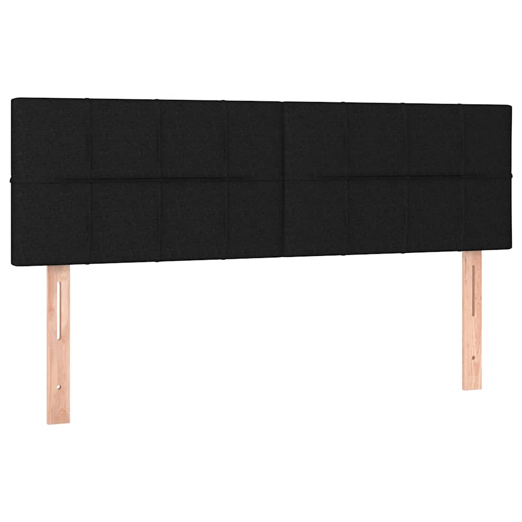 fekete szövet rugós és LED-es ágy matraccal 140x200 cm