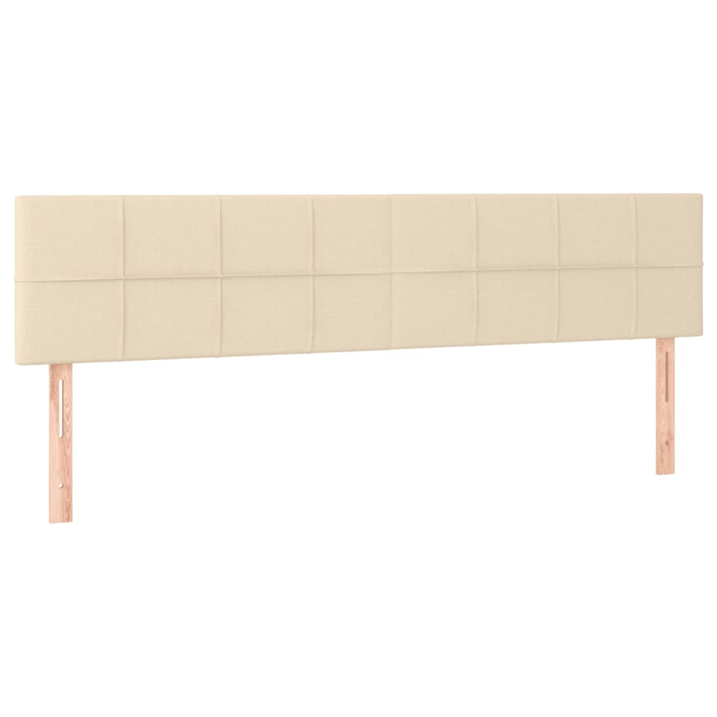 krémszínű szövet rugós és LED-es ágy matraccal 160x200 cm