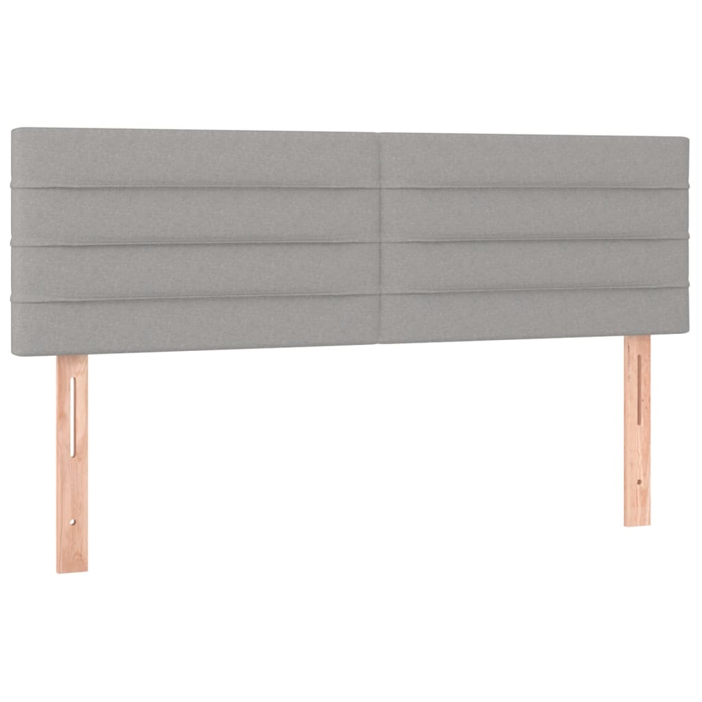 világosszürke szövet rugós és LED-es ágy matraccal 140x190 cm