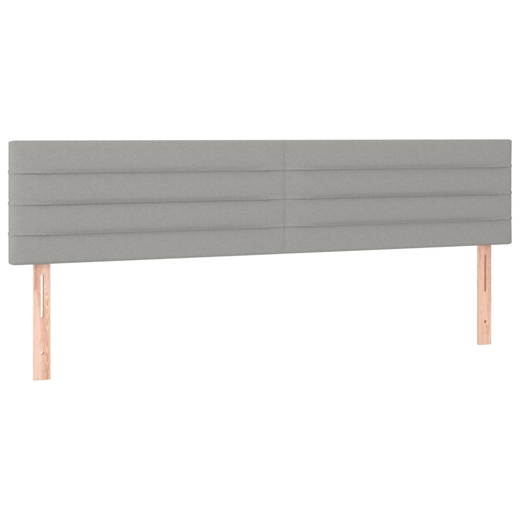 világosszürke szövet rugós és LED-es ágy matraccal 200x200 cm