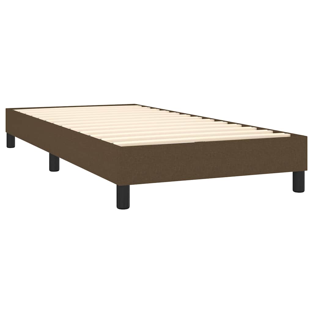 barna szövet rugós és LED-es ágy matraccal 90x200 cm
