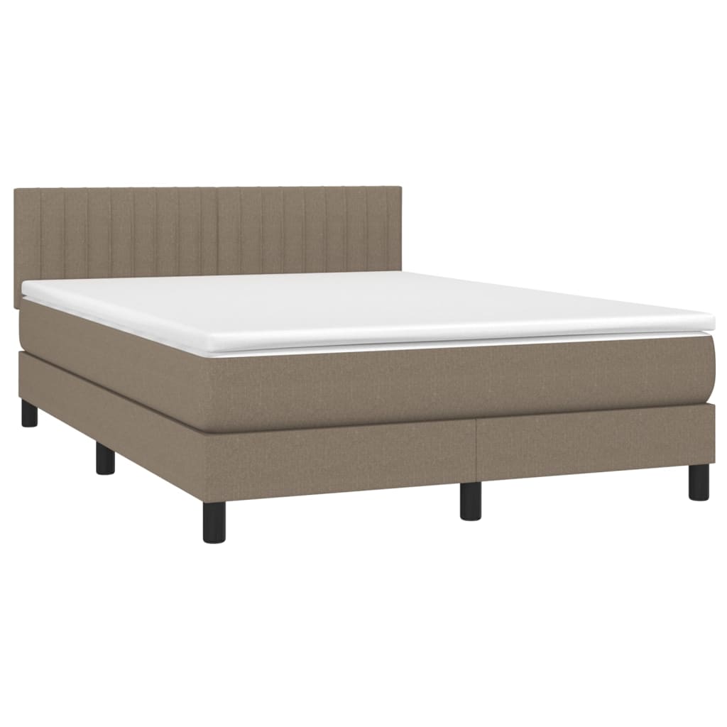 tópszínű szövet rugós és LED-es ágy matraccal 140x190cm