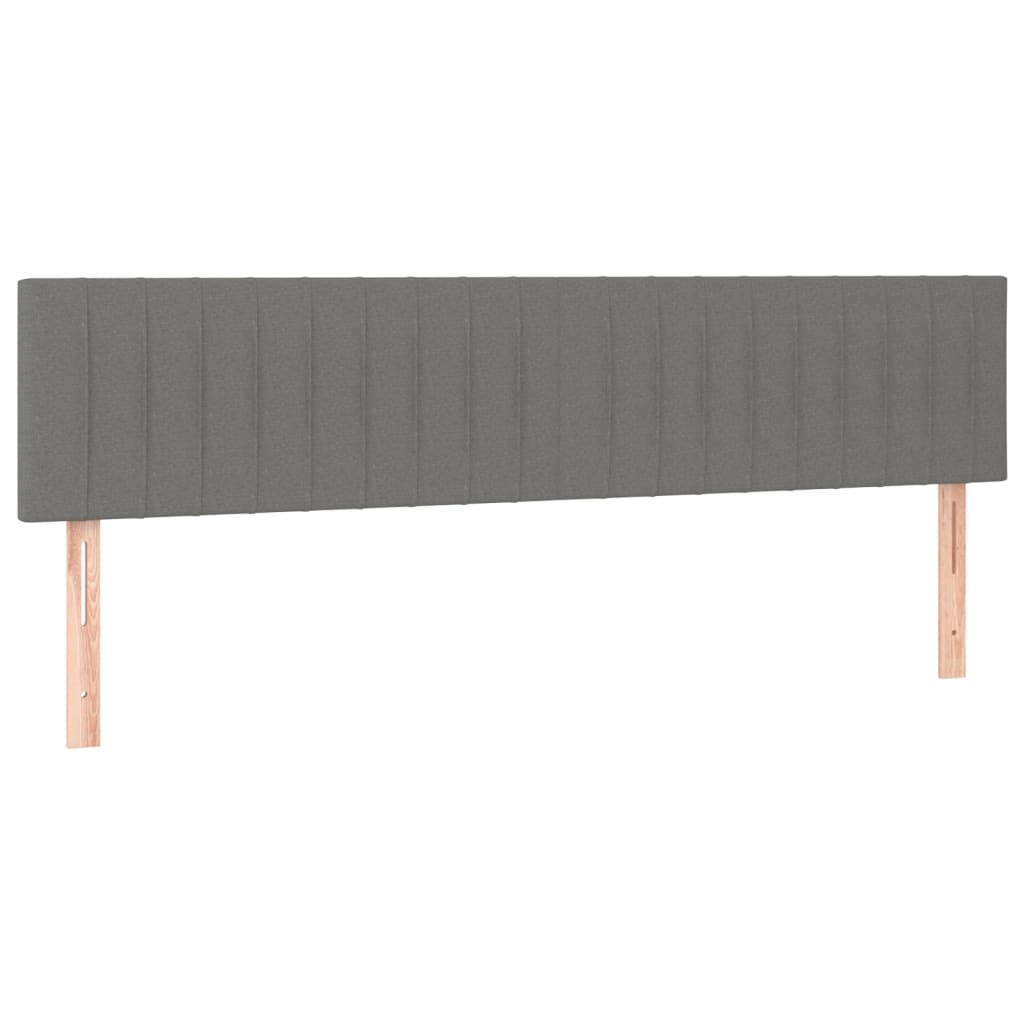 sötétszürke szövet rugós és LED-es ágy matraccal 180 x 200 cm
