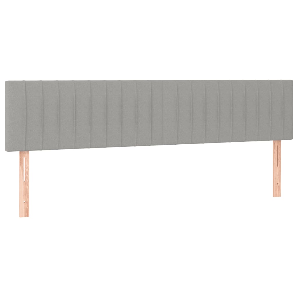 világosszürke szövet rugós és LED-es ágy matraccal 200x200 cm