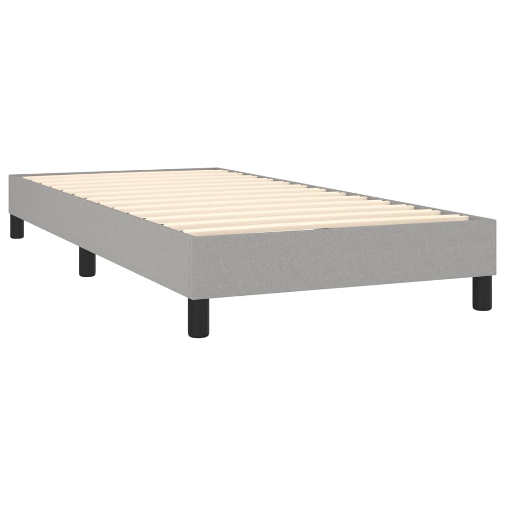 világosszürke szövet rugós és LED-es ágy matraccal 100x200 cm