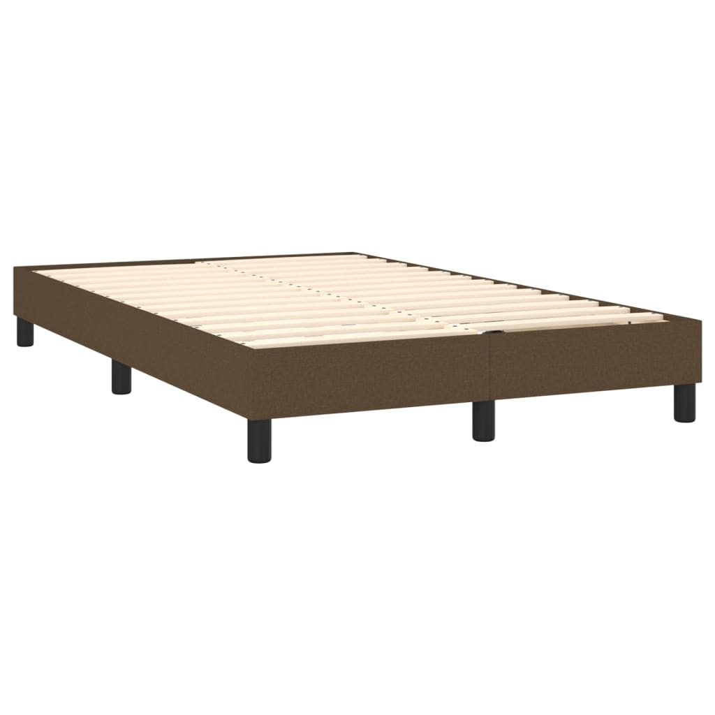 barna szövet rugós és LED-es ágy matraccal 120 x 200 cm