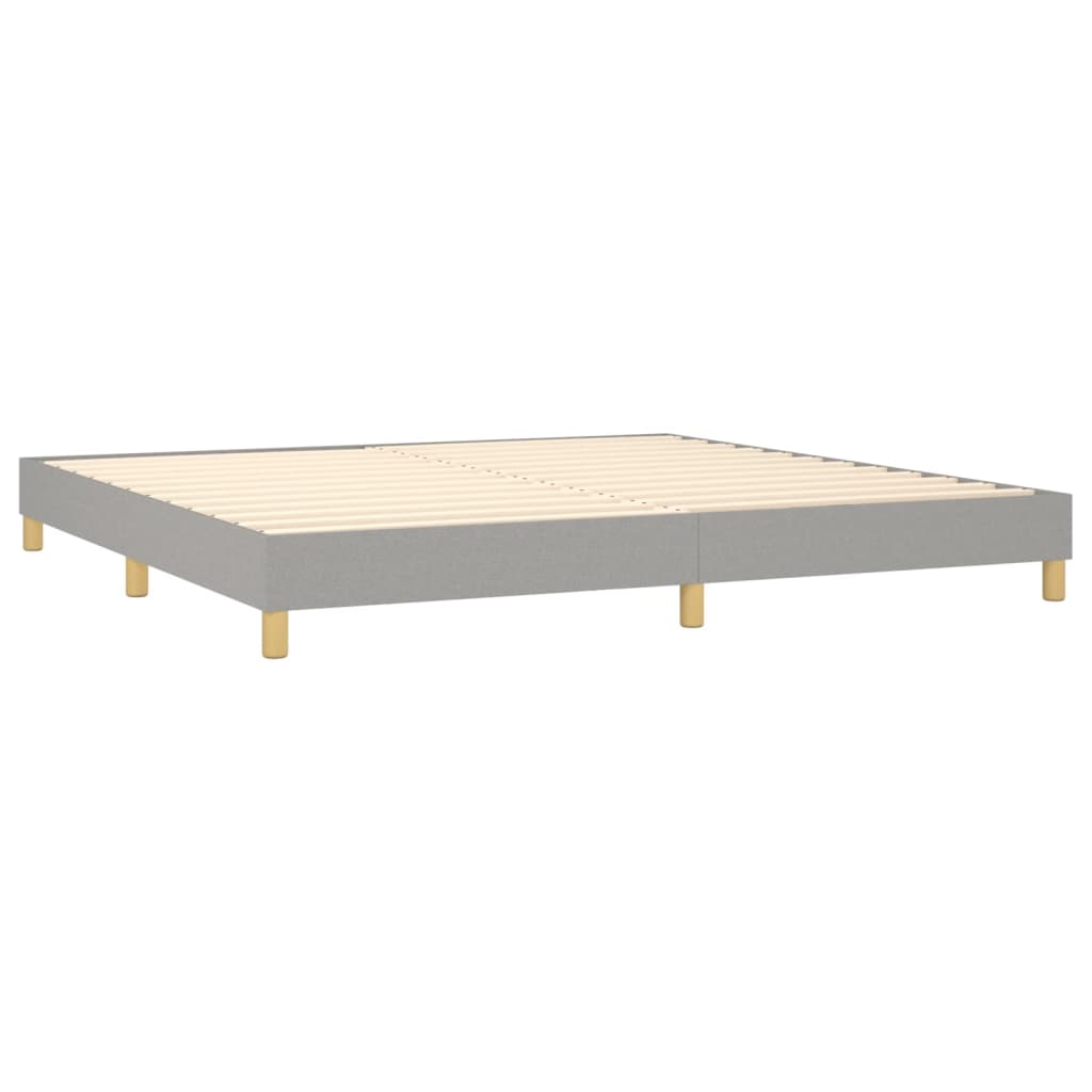 világosszürke szövet rugós és LED-es ágy matraccal 200x200 cm