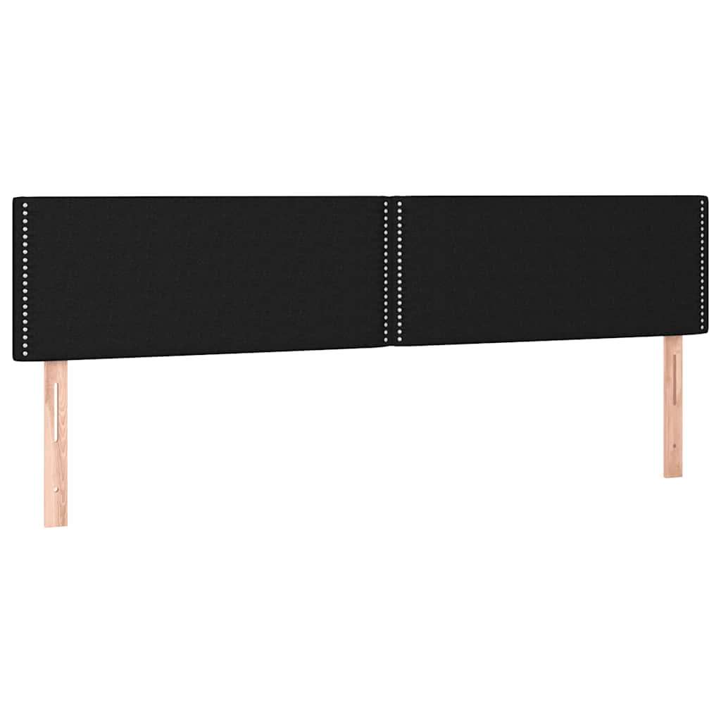 fekete szövet rugós és LED-es ágy matraccal 180 x 200 cm