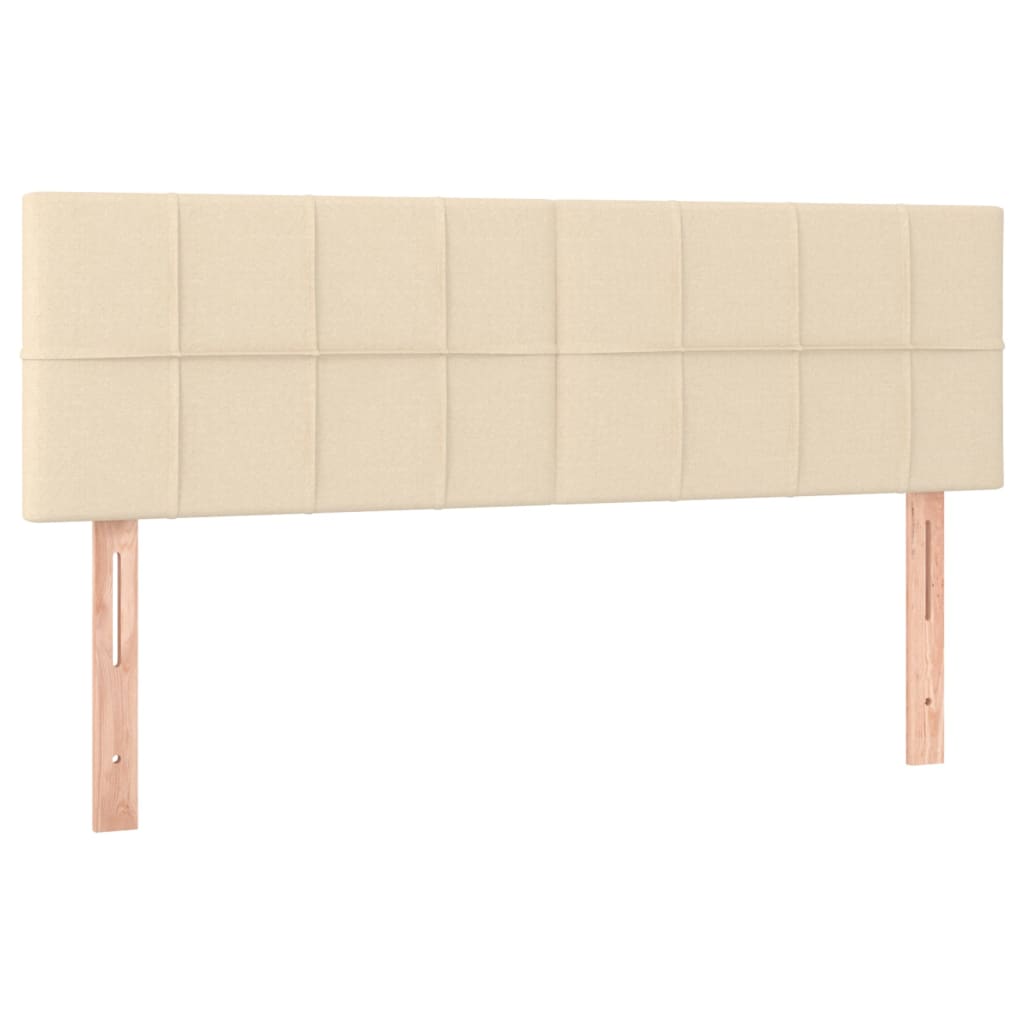 krémszínű szövet rugós és LED-es ágy matraccal 140x190cm