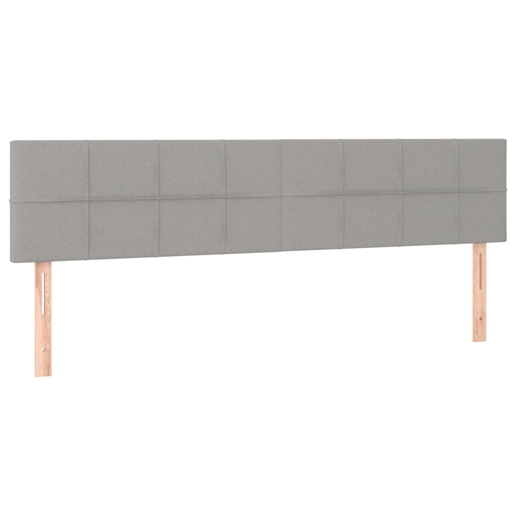 világosszürke szövet rugós és LED-es ágy matraccal 160x200 cm