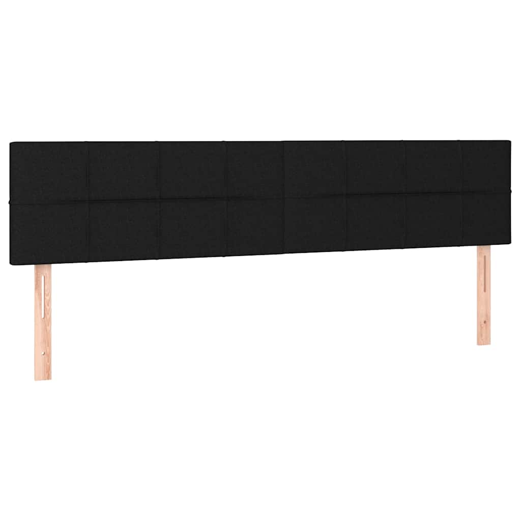 fekete szövet rugós és LED-es ágy matraccal 180 x 200 cm