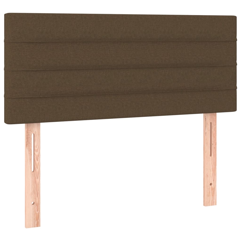 barna szövet rugós és LED-es ágy matraccal 90x190 cm