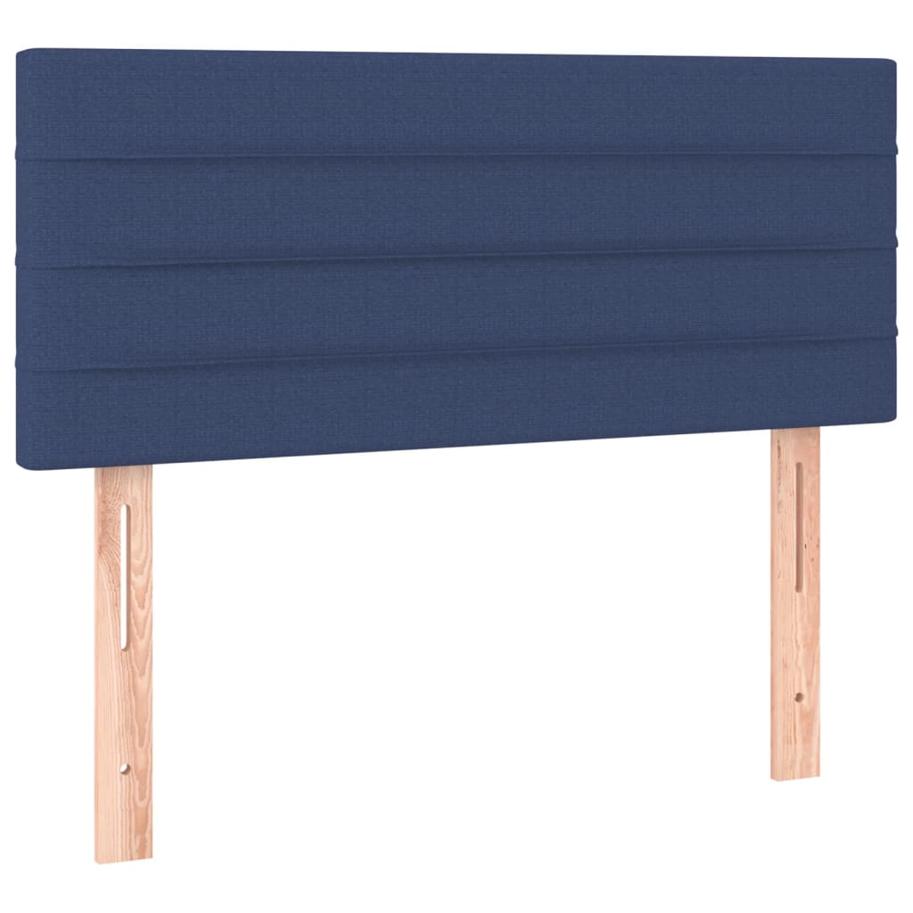 kék szövet rugós és LED-es ágy matraccal 100x200 cm