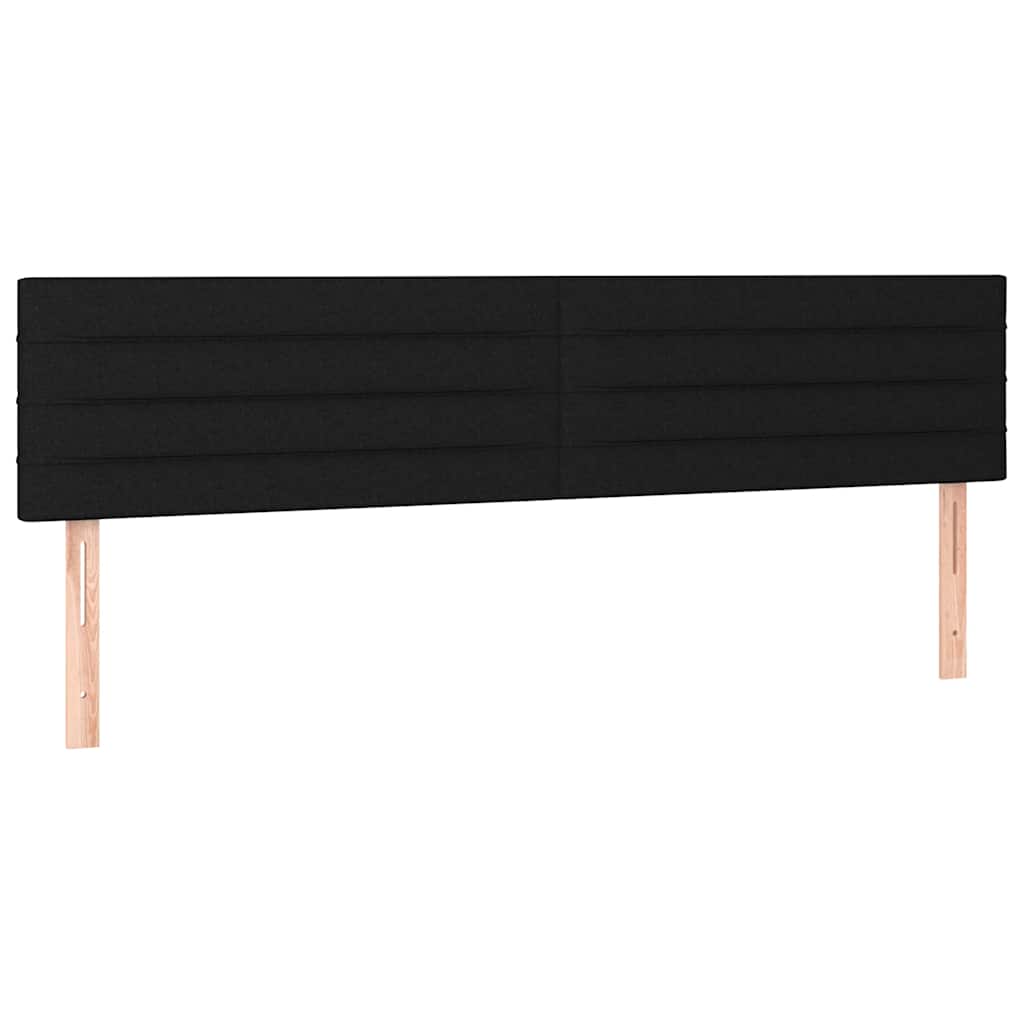 fekete szövet rugós és LED-es ágy matraccal 180 x 200 cm