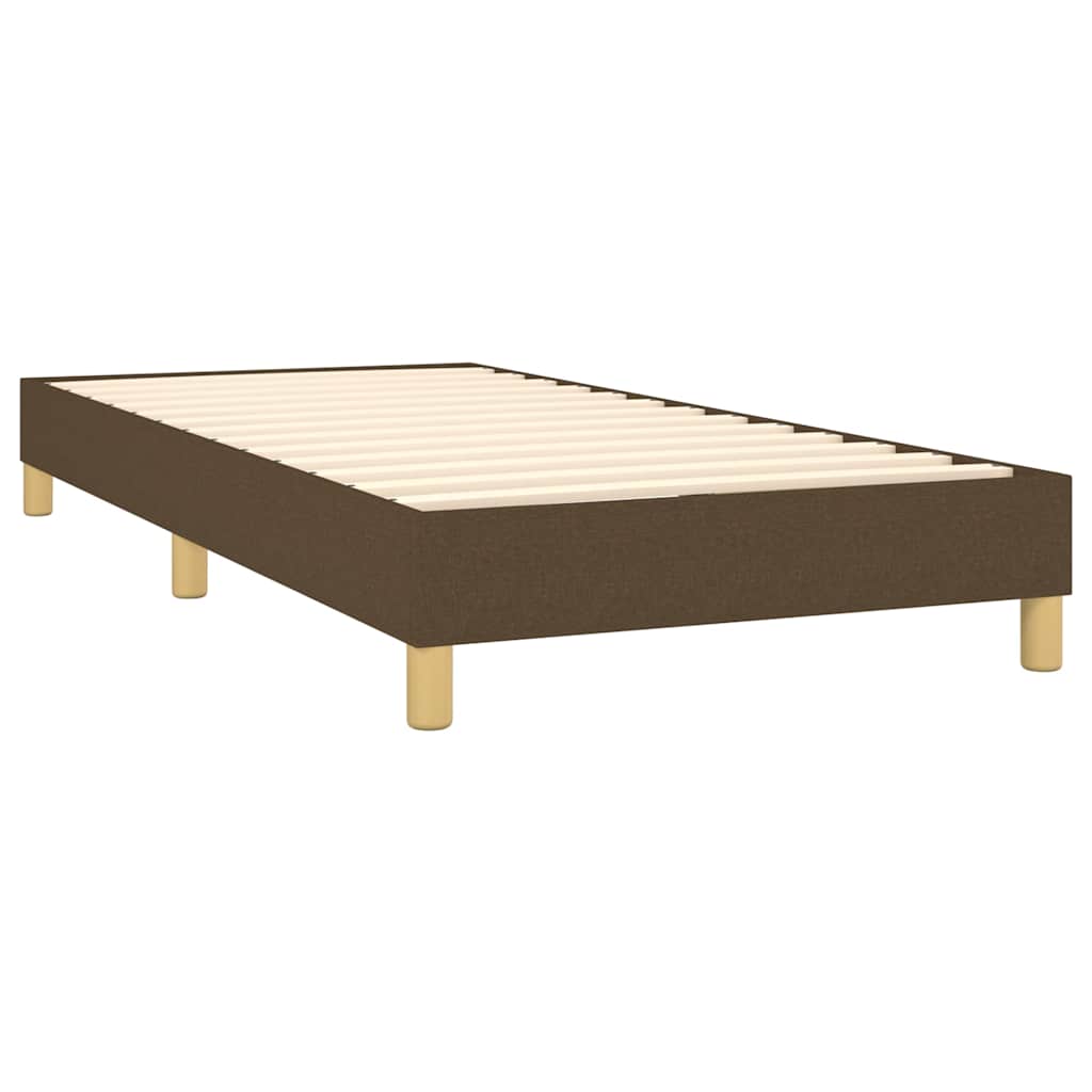 barna szövet rugós és LED-es ágy matraccal 90x200 cm